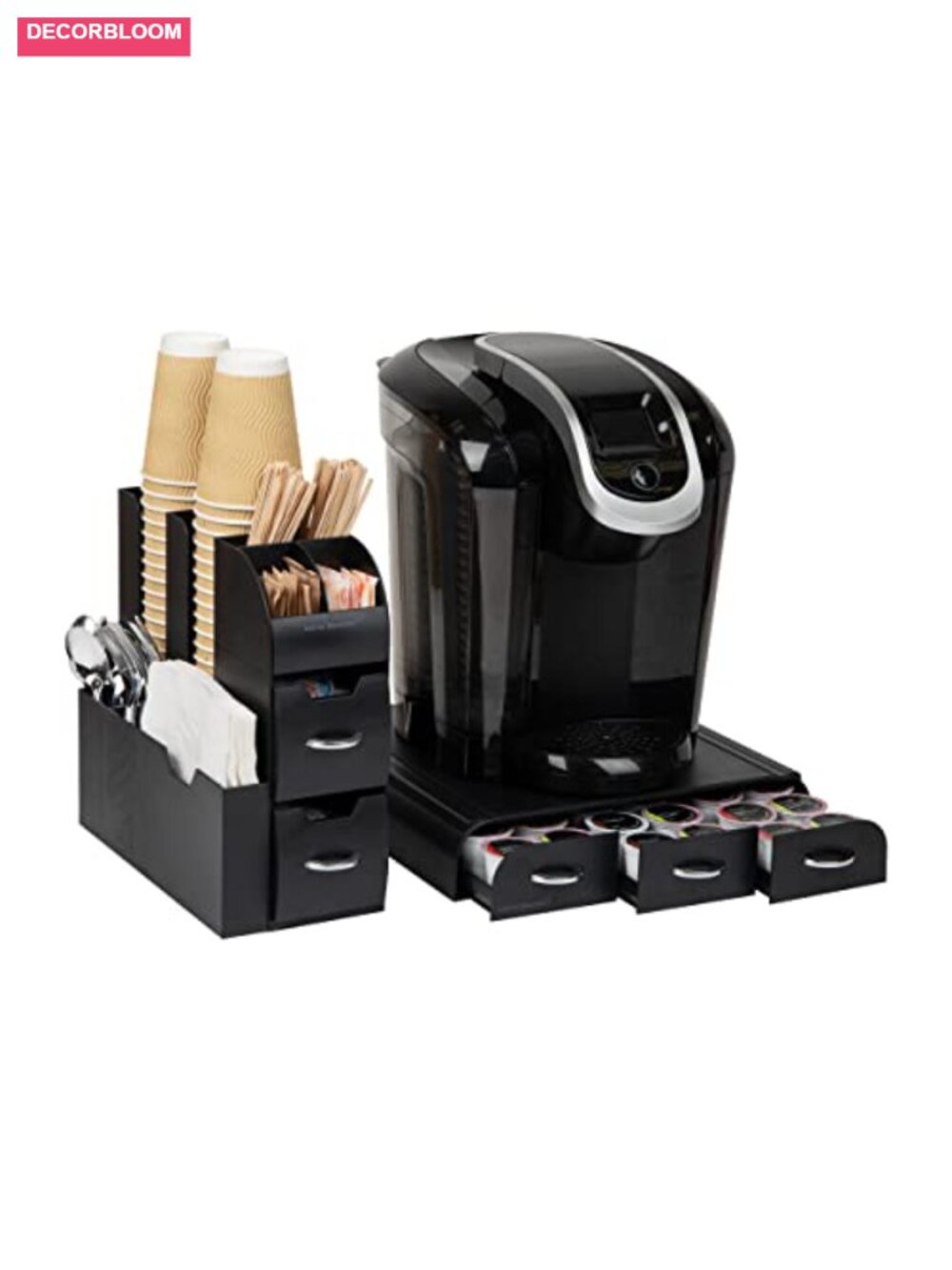 Coffee Pod Holder Drawer & Condiment Organizer Set, 36 Pod Capacity